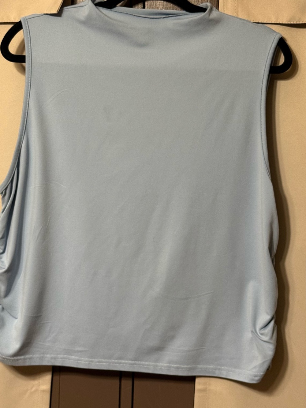 SHEIN Light Blue Sleeveless Mock Neck Tank